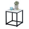 Wood Finish End Table w/ Metal Frame by Sky Home - Black