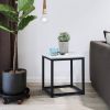 Wood Finish End Table w/ Metal Frame by Sky Home - Black