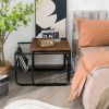 Modern Nesting Coffee Side Tables (Set of 2)-Brown