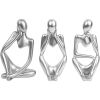 ANAKEY Silver Decor Thinker Resin Statue