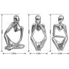 ANAKEY Silver Decor Thinker Resin Statue