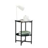 Modern Round End Tables with Tempered Glass by New Space (Set of 2)