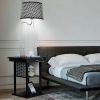 Floor Lamp Bedside Desk w/ USB Charging Ports Shelves