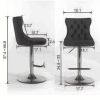 Golden Velvet Swivel Barstools - Set of 2