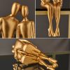 Modern Golden Abstract Resin Sculpture