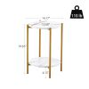 Modern 2-Layer  Marble Tabletop with Metal Frame End Table