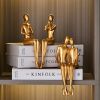 Modern Golden Abstract Resin Sculpture