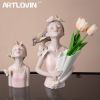 Modern Butterfly Girl Resin Flower Vase Decoration