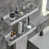 2-Tier Bathroom Wall Mounted Glass Shelves w/ Towel Holder