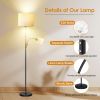 67.32In Mother-Daughter Floor Lamp Set w/ Linen Shade