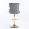 Golden Velvet Swivel Barstools - Set of 2