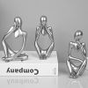 ANAKEY Silver Decor Thinker Resin Statue