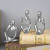 ANAKEY Silver Decor Thinker Resin Statue