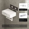 Bathroom Toilet Paper Holder with Shelf and Storage Drawer