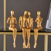 Modern Golden Abstract Resin Sculpture