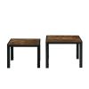 Modern Square Nesting Coffee Table Set with Wood Finish