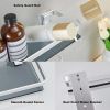 Bathroom Glass Shelf w/ Towel Bar & Removable Hooks (2 Tier)