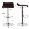 Modern Design Adjustable PU Leather Backless Bar Stools (Set of 2)