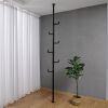 Adjustable White Laundry Pole Coat Rack & Hanger DIY Floor to Ceiling Tension Rod