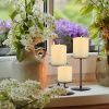Nordic-Style Metal Pillar Candle Holder Set (3pcs)