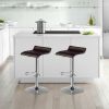Modern Design Adjustable PU Leather Backless Bar Stools (Set of 2)