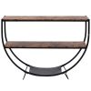 Rustic Industrial Design Textured Metal Distressed Wood Console Table