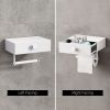 Bathroom Toilet Paper Holder with Shelf and Storage Drawer